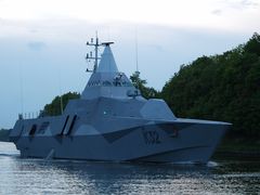 Schwedische Corvette HELSINGBORG K32 auf dem Nord-Ostsee-Kanal