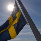 Schwedische Flagge in der Sonne