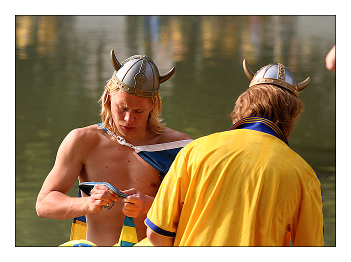 Schwedische Fußballfans in Köln