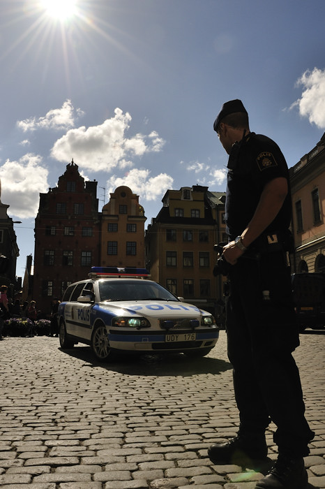 Schwedische Polizei im Dienst