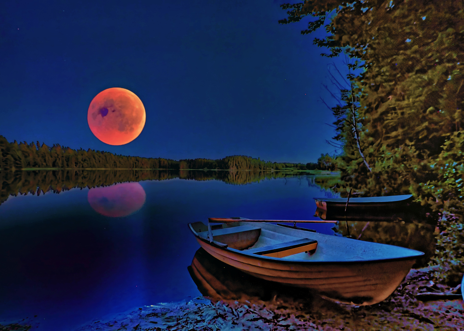 Schwedischer Sommer mit Blutmond Foto &amp; Bild | europe, scandinavia ...