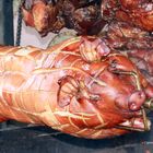 Schwein am Spieß auf dem Mittelaltermarkt in Hemmingen - Arnum