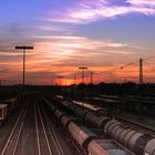 Schweinfurter bahnhof bei Abenddämmerung