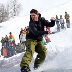 Schweiz, Brigels, extrem snowboarding