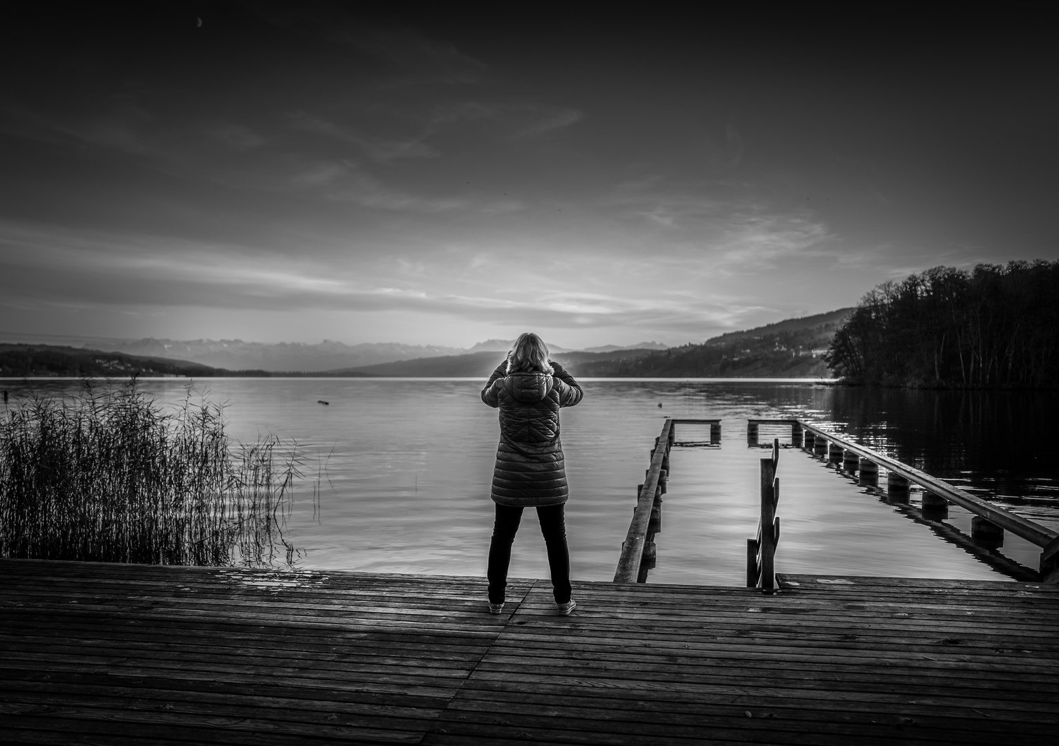 Schweiz, Hallwilersee am Abend