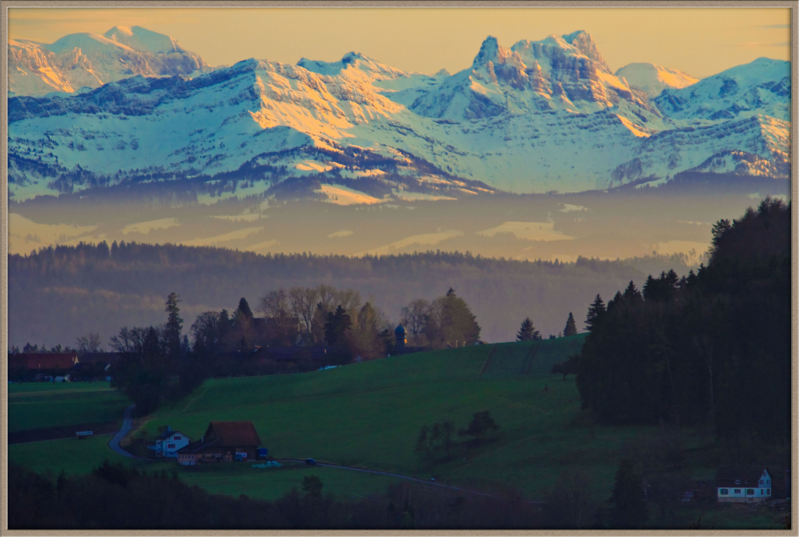 Schweiz Nähe Bodensee Abend