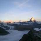 Schweiz, Sonnenaufgang am Matterhorn