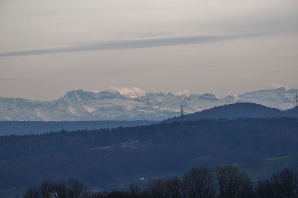 Schweizer Alpen gute Fernsicht vom Hochrhein