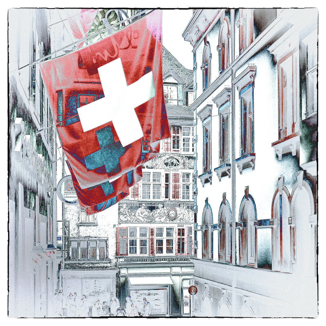schweizer flagge in basel
