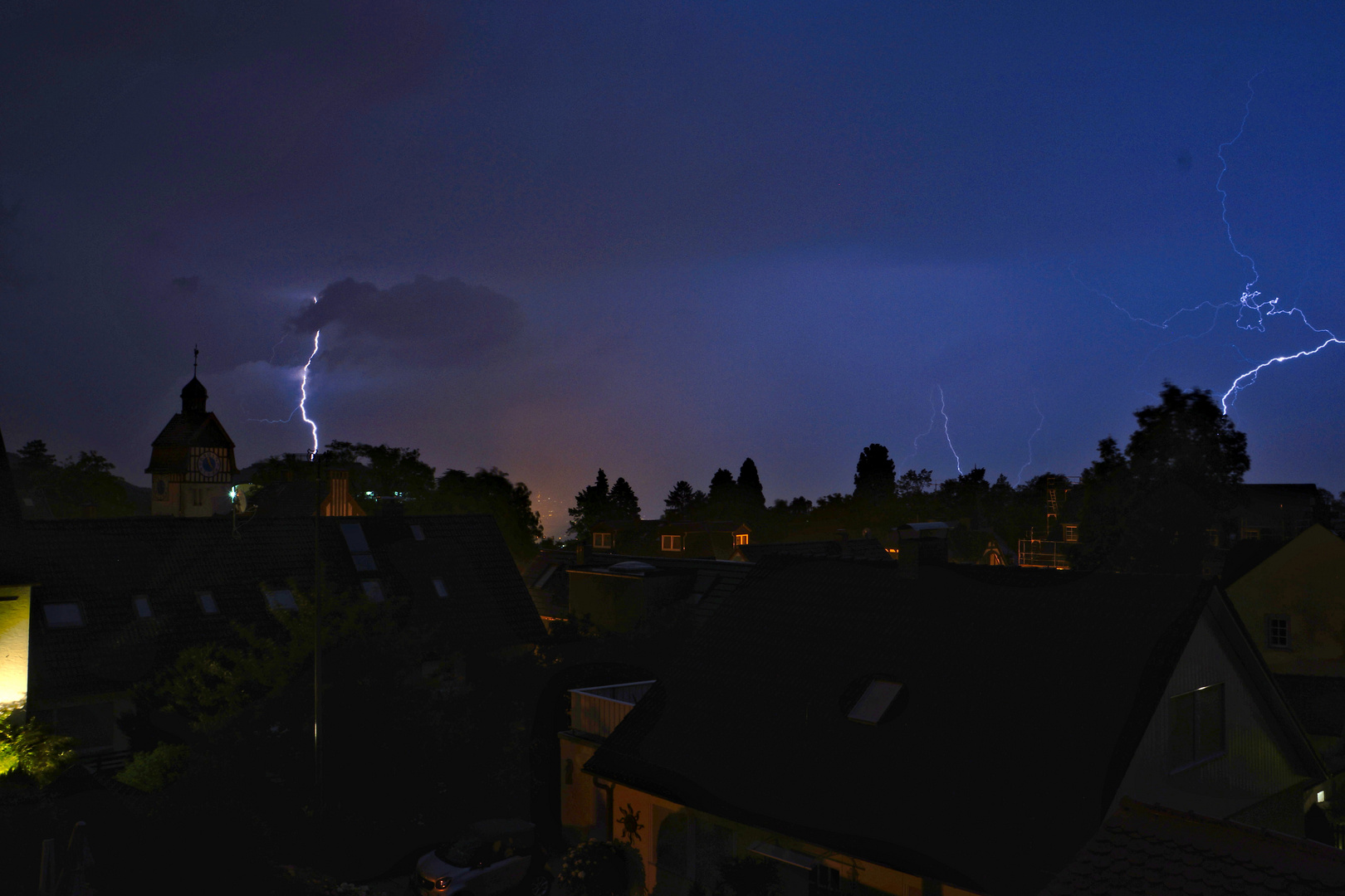 Schweres Gewitter über der Mainebene