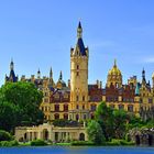 Schwerin, Blick vom Schweriner See zum Schloss