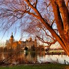 Schweriner Schloss kurz nach Sonnenaufgang