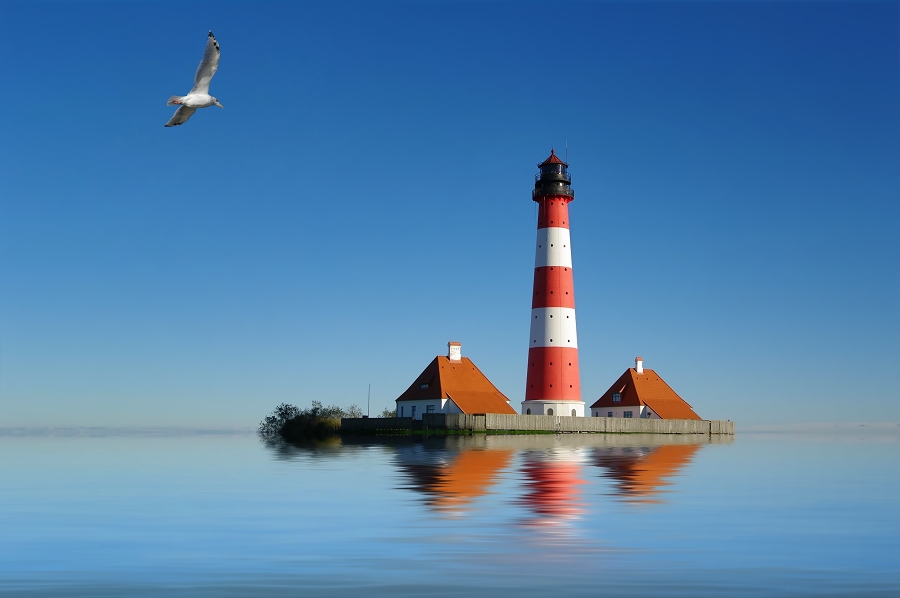 Schwimm mal wieder - Westerhever Leuchtturm