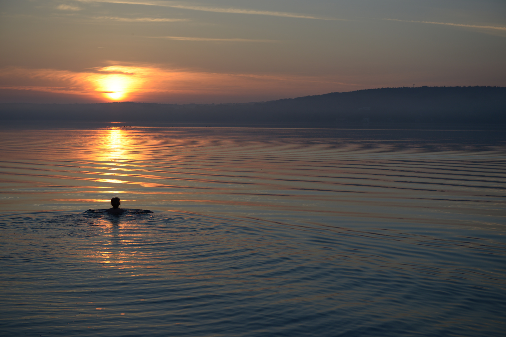 Schwimmen zur Sonne