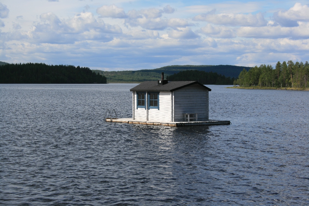 Schwimmende Sauna