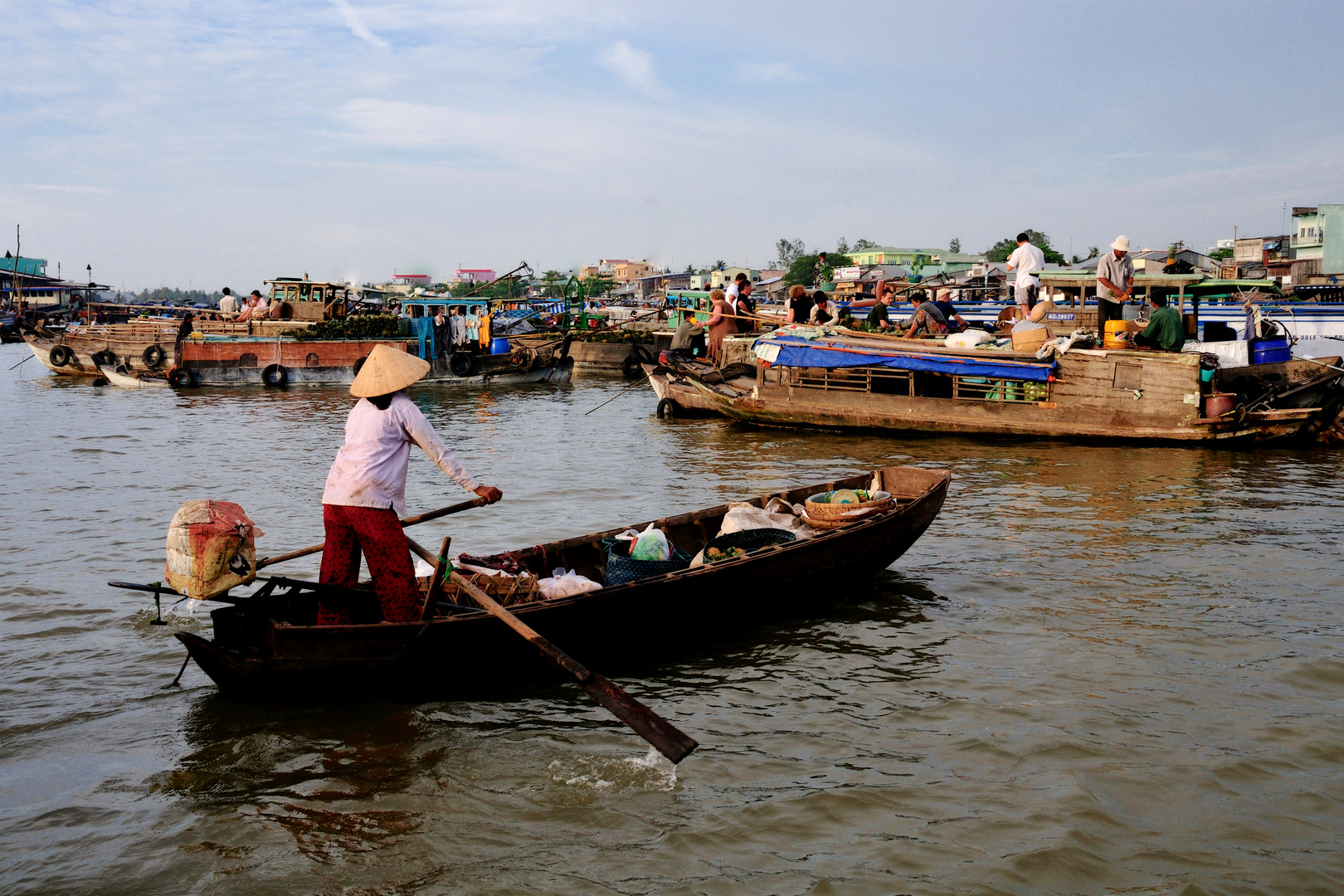 Schwimmender Markt von Cai Rang im Mekong Delta