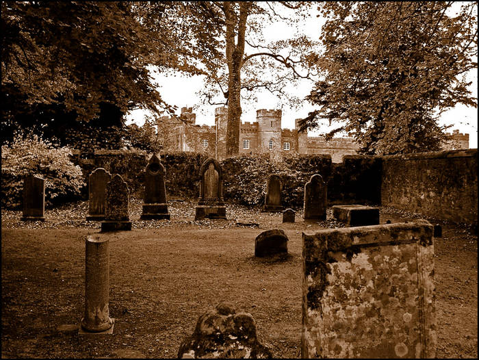 Scone Palast in Perth / Schottland, mit Friedhof.