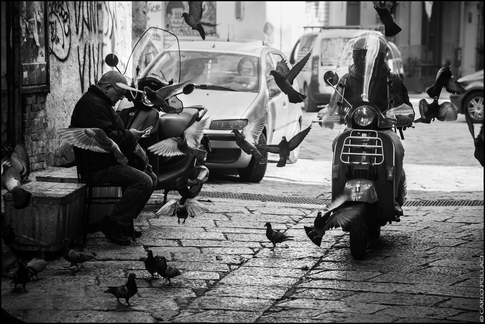 Scooters and pigeons