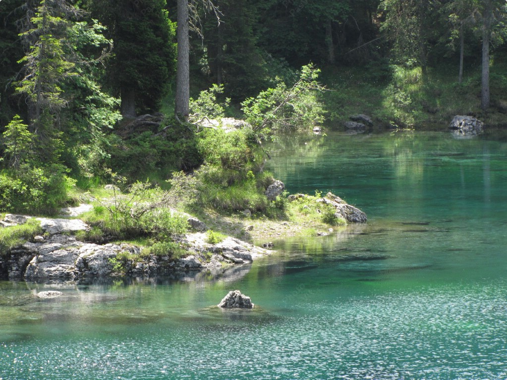 Scorcio del Lago di Carezza, Bolzano, Italy