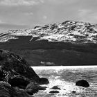 Scottish Highlands in BW-Label