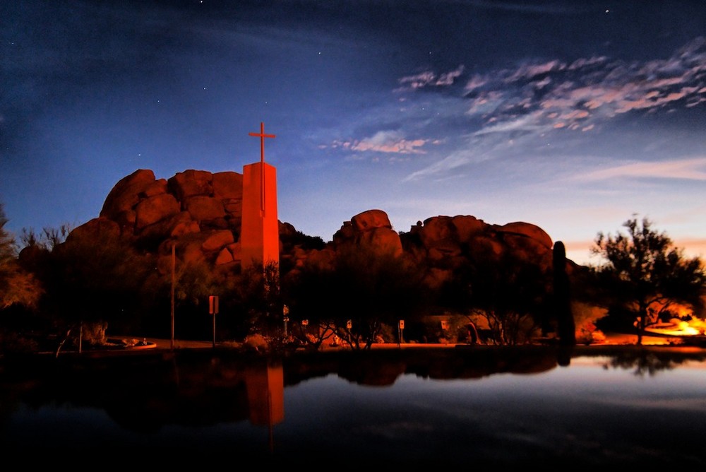 Scottsdale Boulders and Church at sunrise