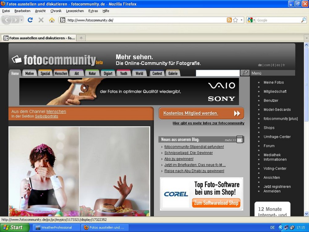 Screenshot Homepage