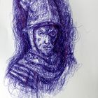 Scribble-Interpretation von "Mann mit dem Goldhelm"