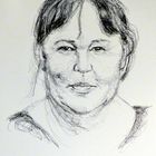 Scribble-Portrait einer Frau