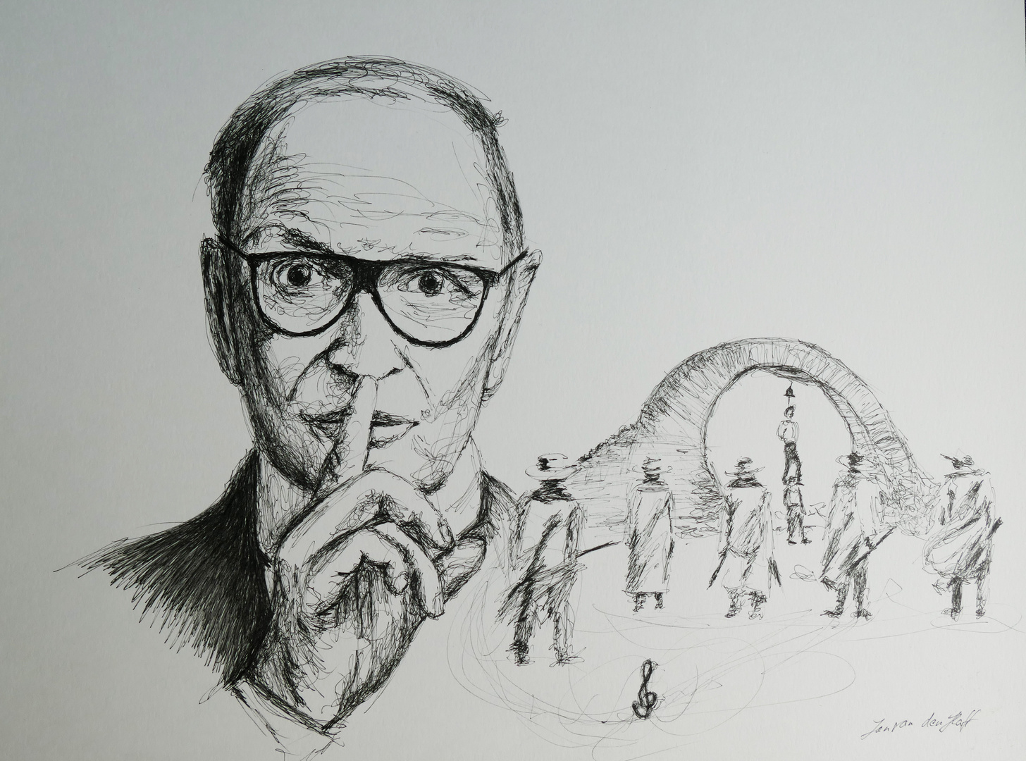 Scribble Portrait in Gedenken an Ennio Morricone