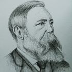 Scribble Portrait von Friedrich Engels