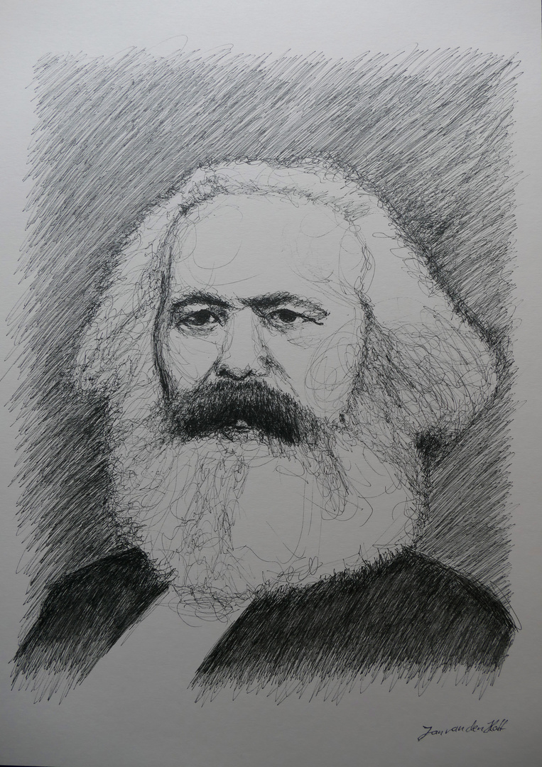 Scribble Portrait von Karl Marx