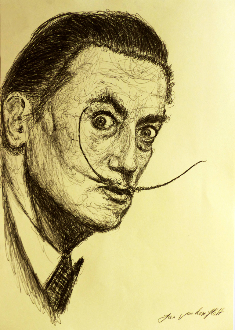 Scribble Portrait von Salvador Dali