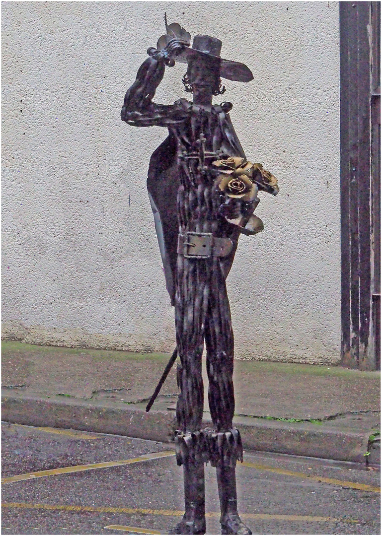 Sculpture au marché artisanal de Noël à Agen