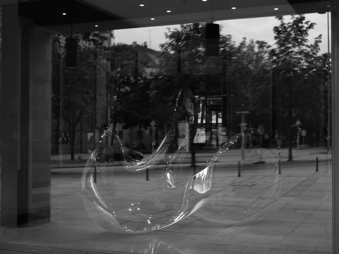 Sculpture behind glass