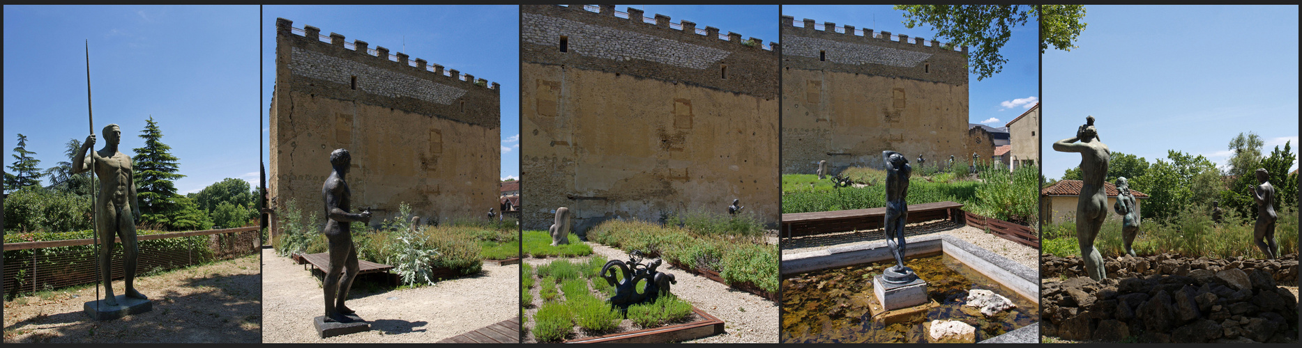 Sculptures en bronze dans le jardin du Musée Despiau-Wlérick à Mont-de-Marsan  