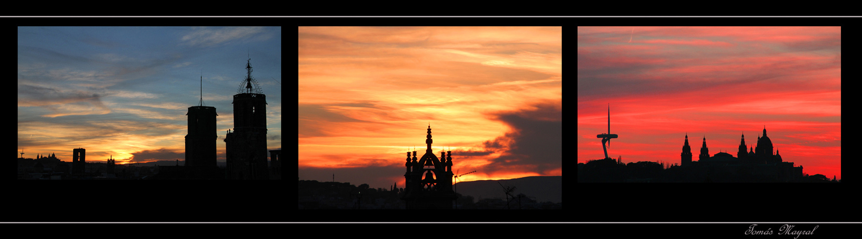 Se pone el Sol en Barcelona-Panoramic