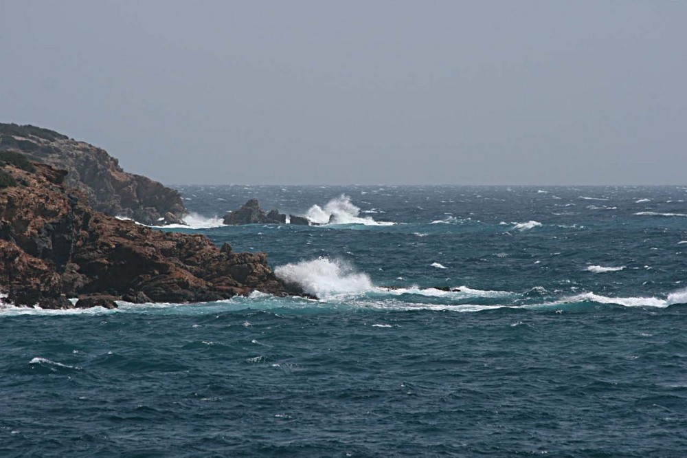 Sea at Sunion during high winds