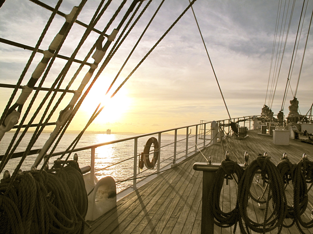 Sea Cloud II kurz vor Barbados