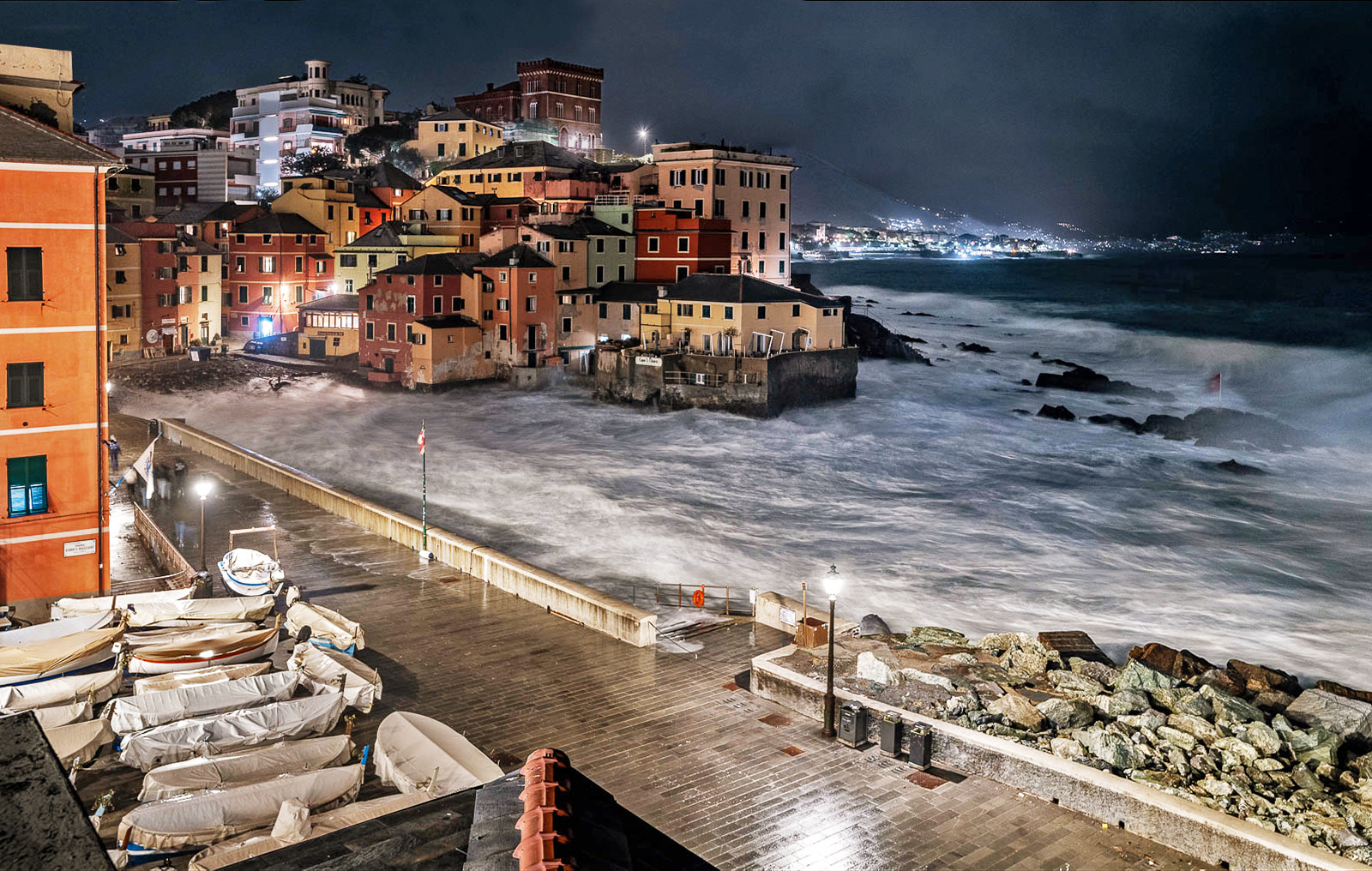 Sea storm in Boccadasse