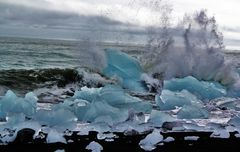 Sea water meets glacier ice