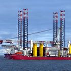 Seajacks Scylla, Offshore-Windpark-Installationsschiff vor Cuxhaven