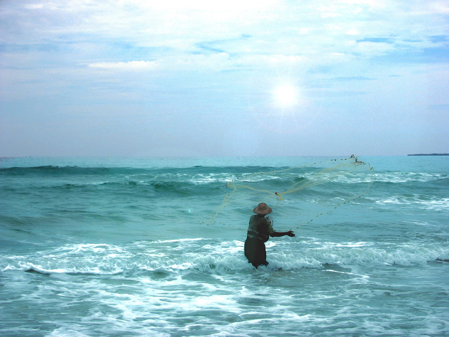 Seashore fisherman