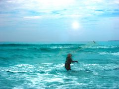 Seashore fisherman