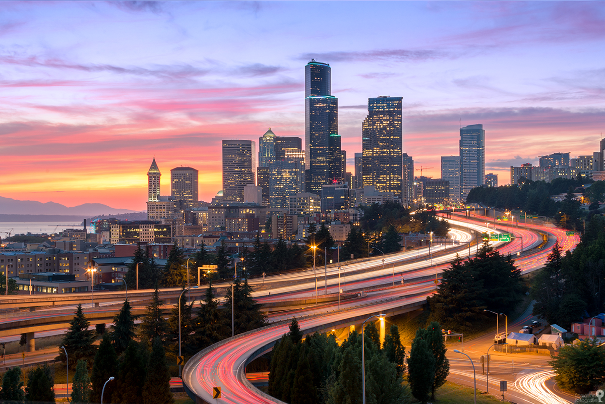 Seattle light trails