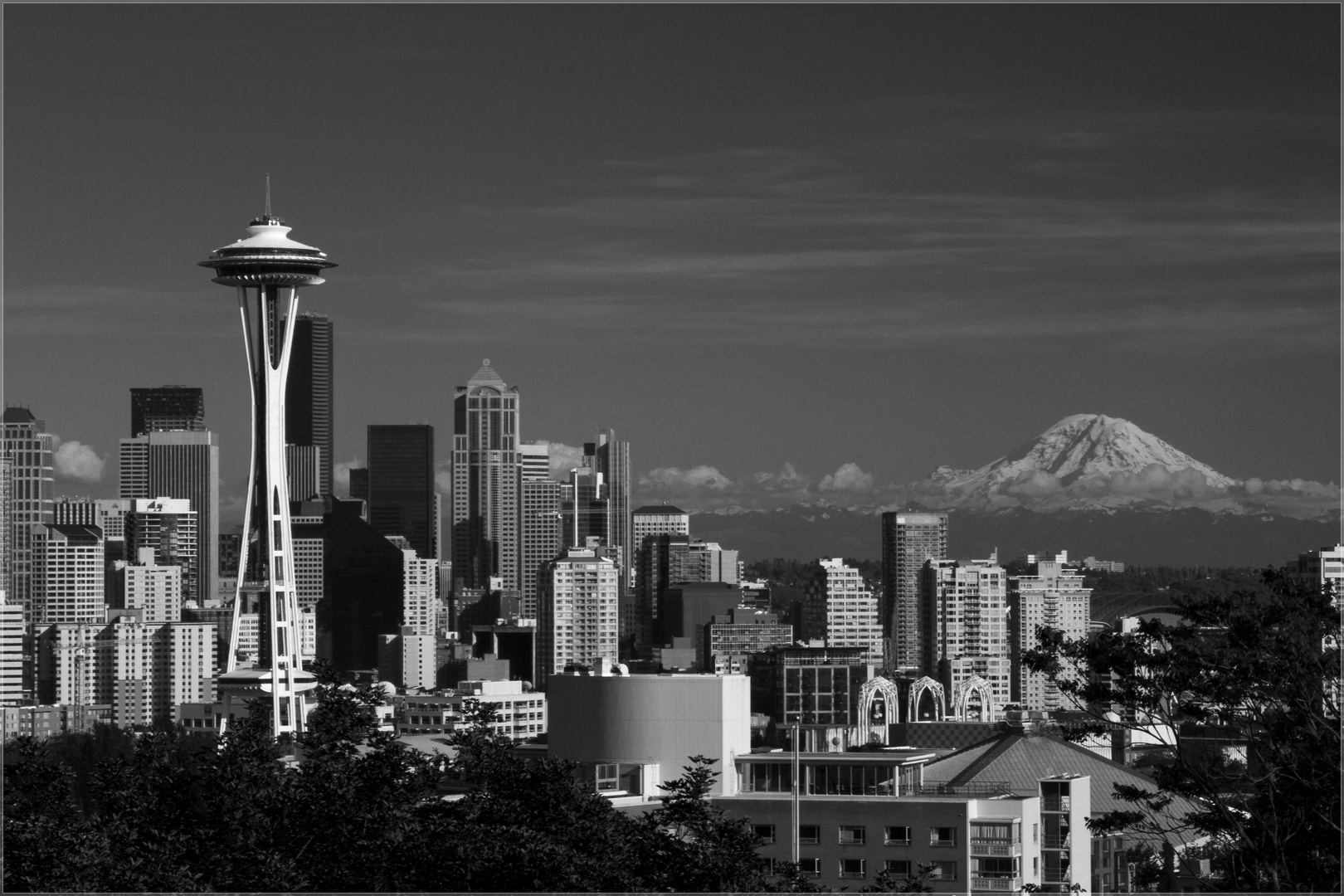 Seattle Schwarz Und Weiss Foto Bild Architektur Stadtlandschaft Skylines Bilder Auf Fotocommunity