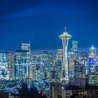 Seattle skyline blue sky