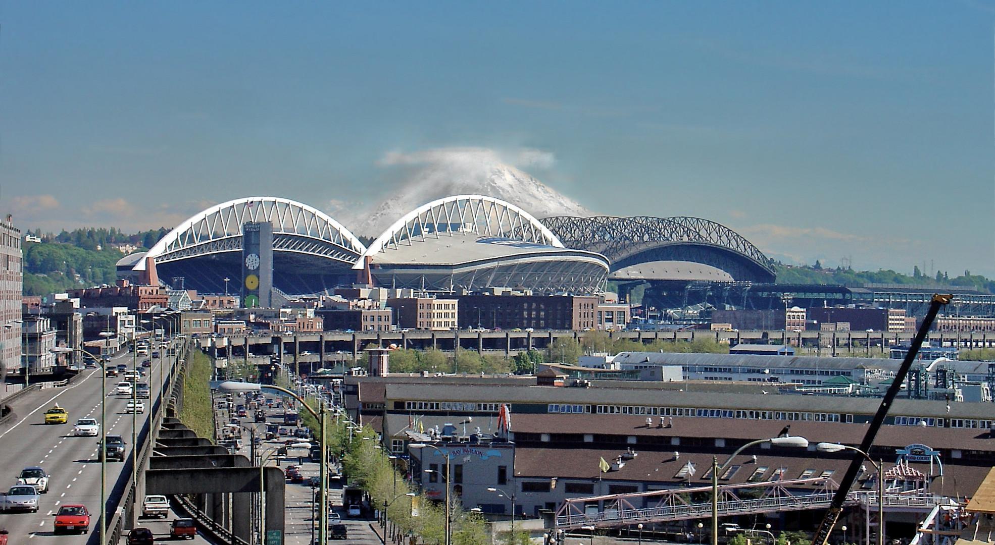 Seattle Sportstadien mit Mount Rainier