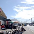 Secondhand shoes and clothes sold on the street