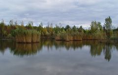 See auf der Braunkohlenabraumhalde Sophienhöhe im Herbst