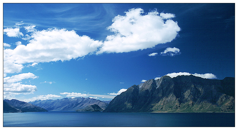 See, Berge und Wolken - Lake Hawea